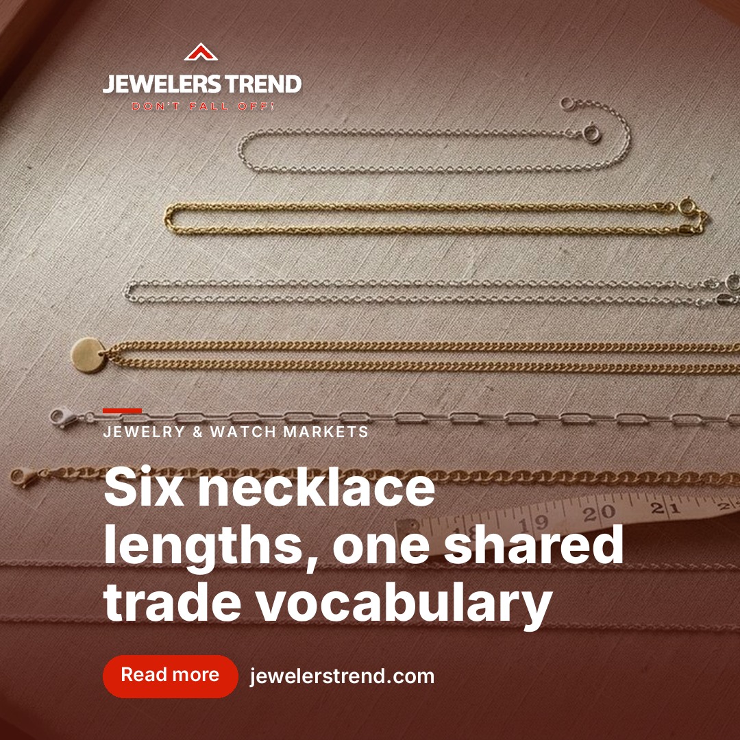 Six necklace lengths, one shared trade vocabulary