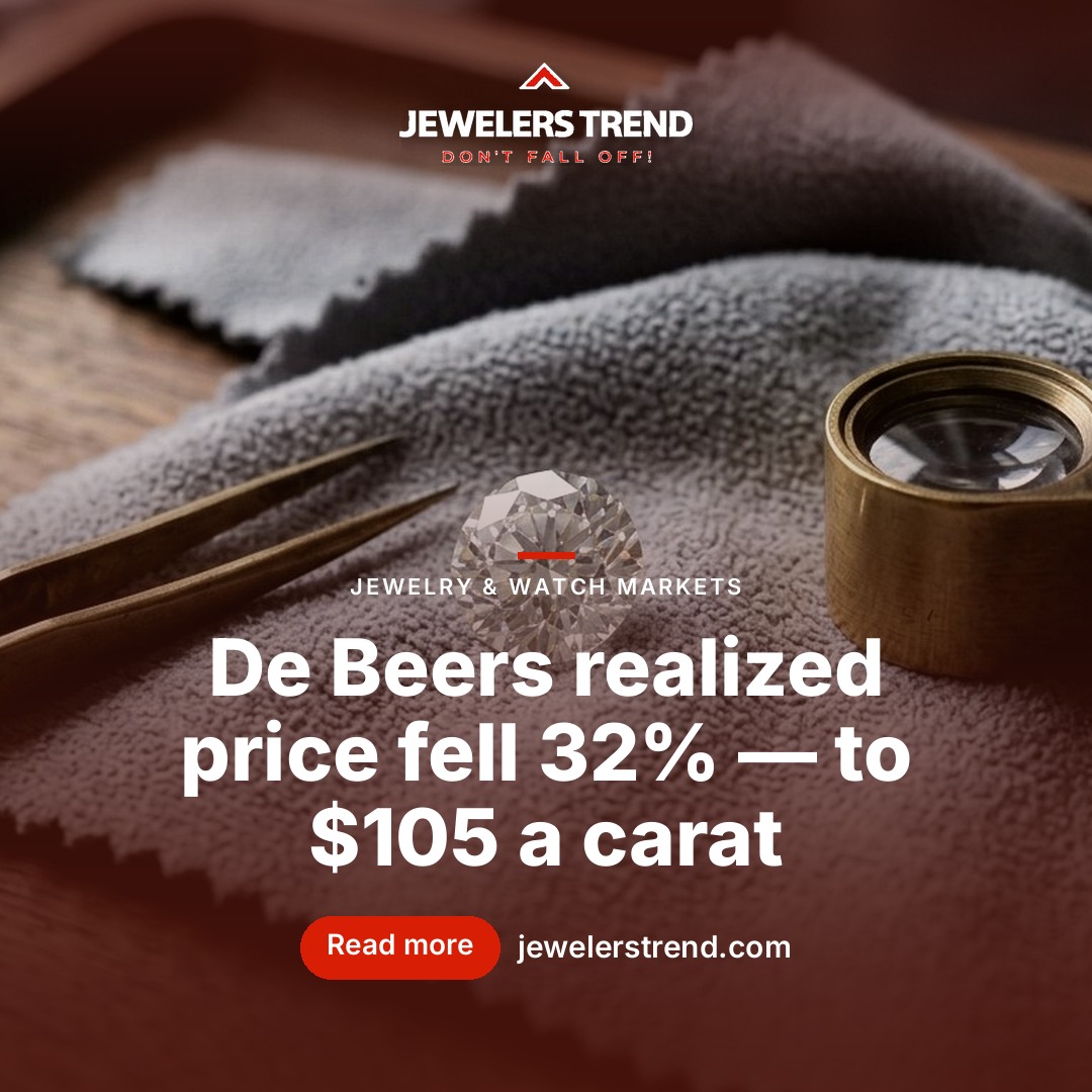 De Beers realized price fell 32% — to $105 a carat