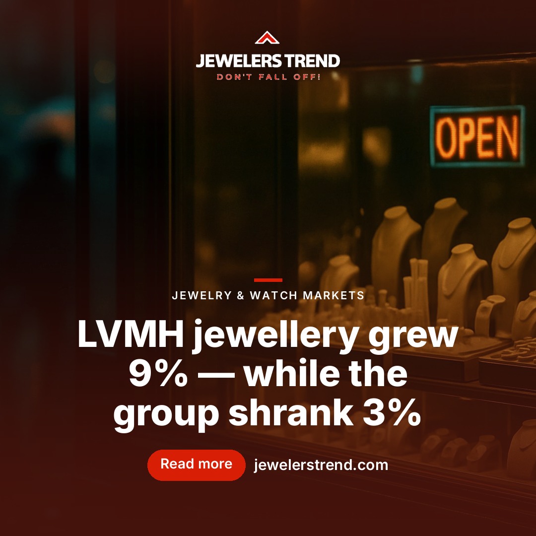 LVMH jewellery grew 9% — while the group shrank 3%