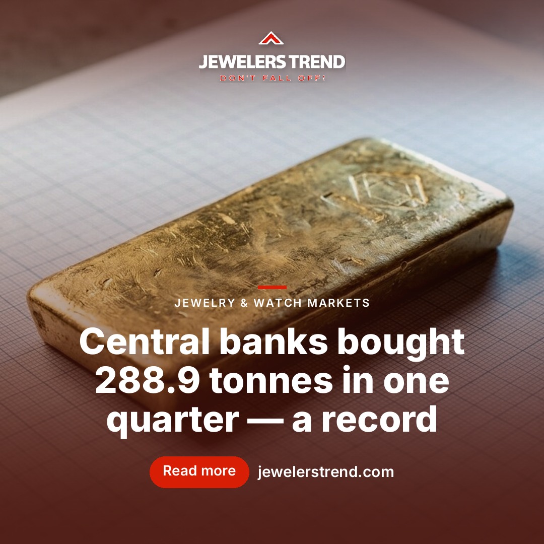 Central banks bought 288.9 tonnes in one quarter — a record