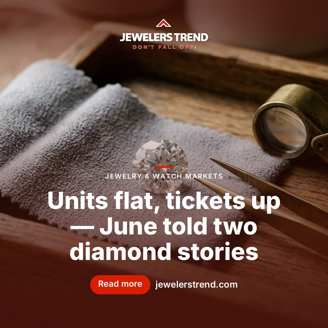 June Jewelry Sales Rise 18% as Natural Diamonds Gain on Value